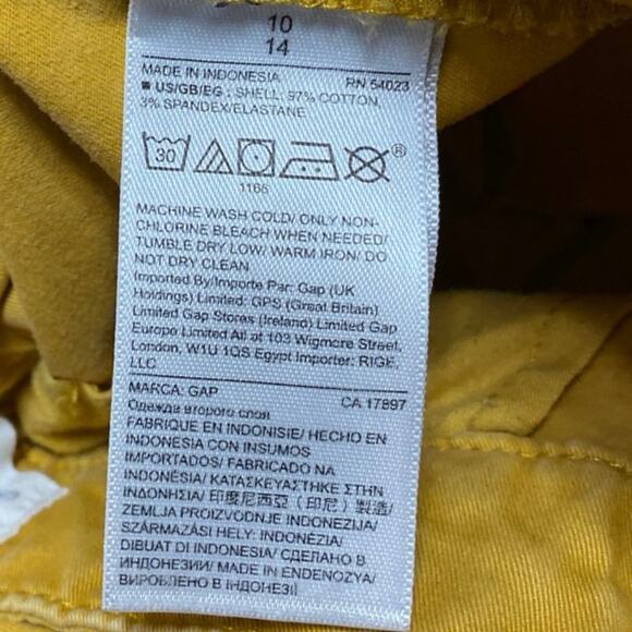 GAP Yellow Straight Leg High Waist Girlfriend Chino Khaki Trousers Pants Size 10 - Picture 6 of 6